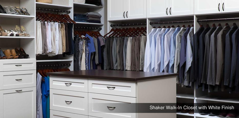 Shaker Walk-In Closet with White Finish