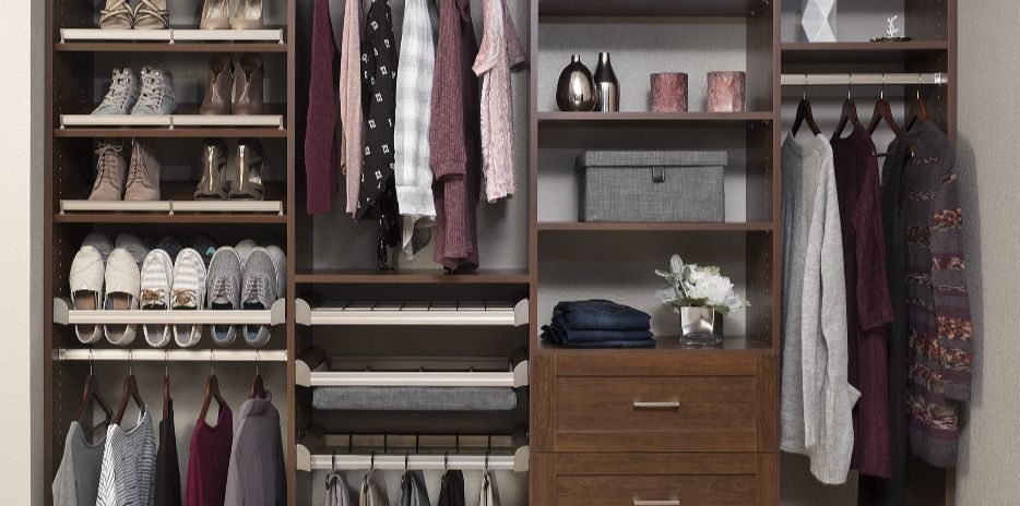 Reach In Closets in Coco Shaker Finish Reach In Closets in Coco Shaker Finish