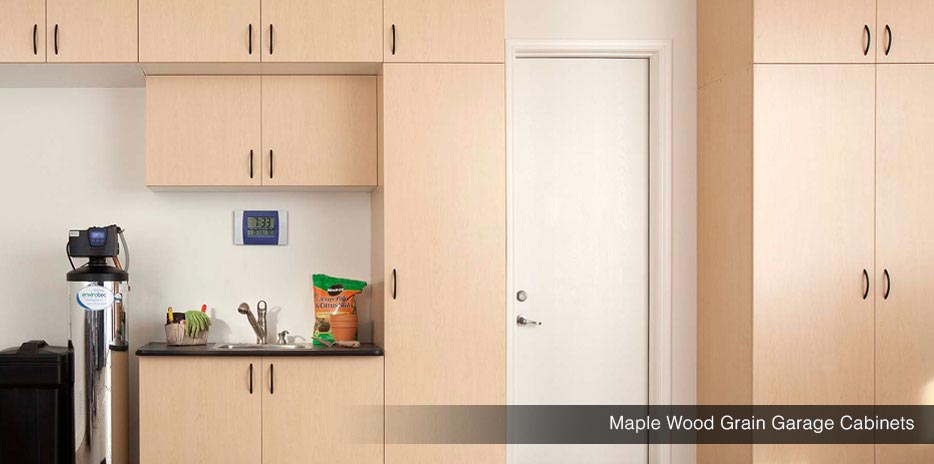 Maple Wood Grain Garage Cabinets